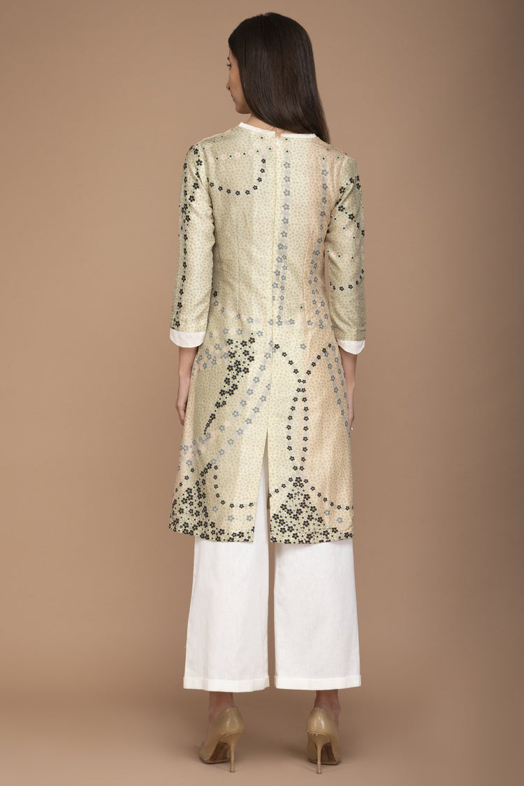 Pistachio Digital Scallop Printed Tunic Set