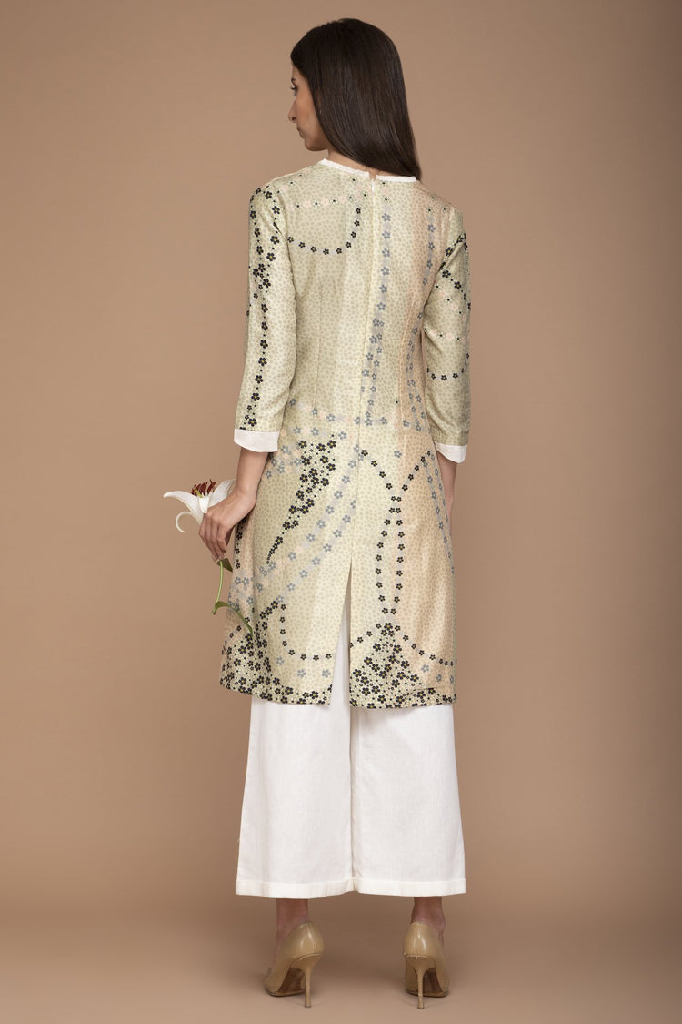 Pistachio Digital Scallop Printed Tunic Set