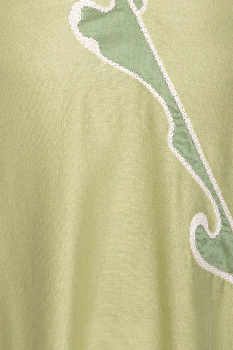 Pistachio Wave Applique Work Kurta Set