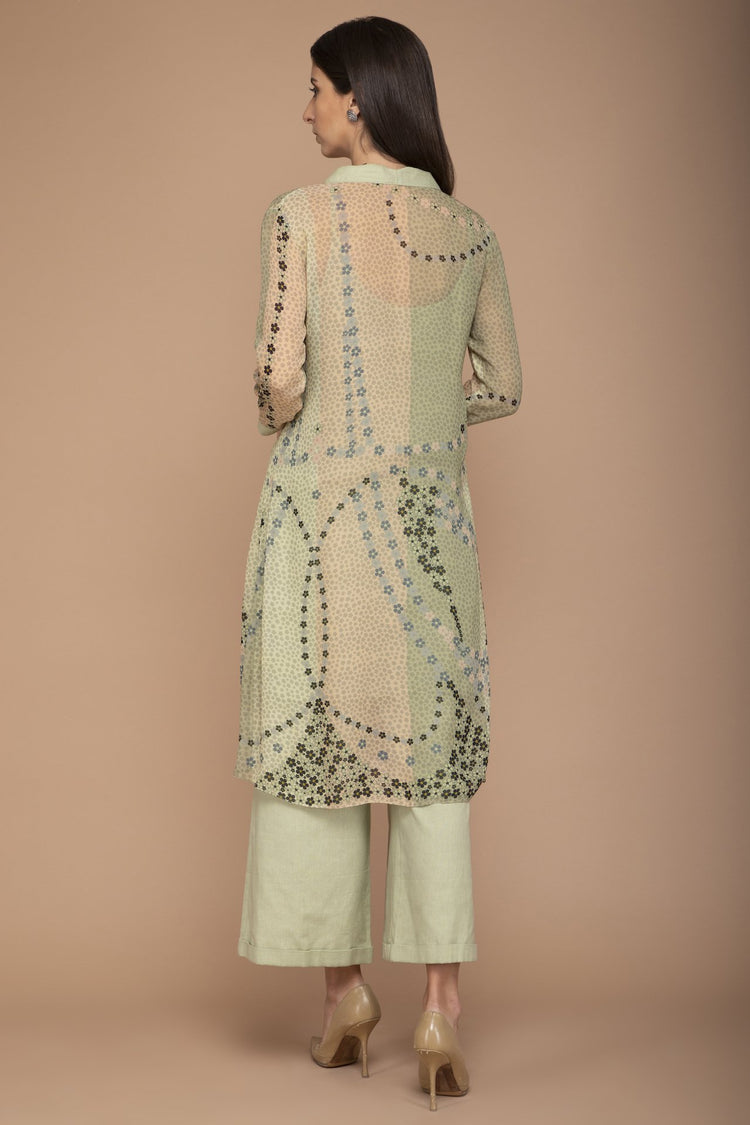 Green Printed Tunic with Pants