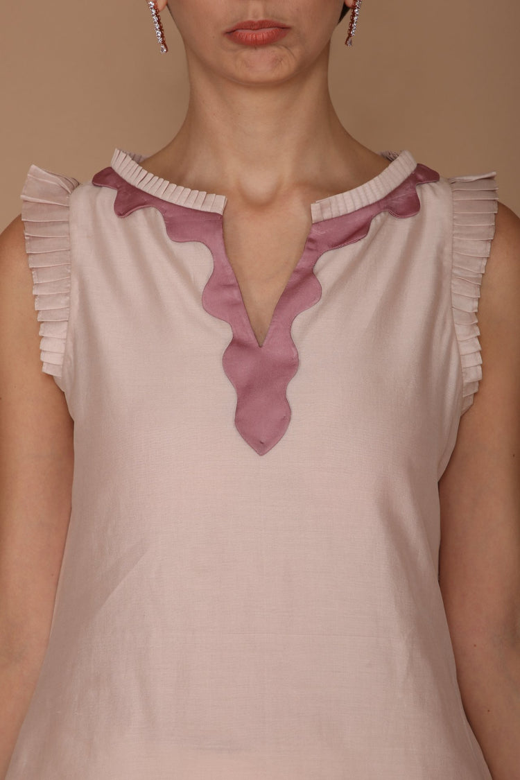 Light Lilac and Ivory Kurta with Tulip Pants and Ombre Wave Dupatta
