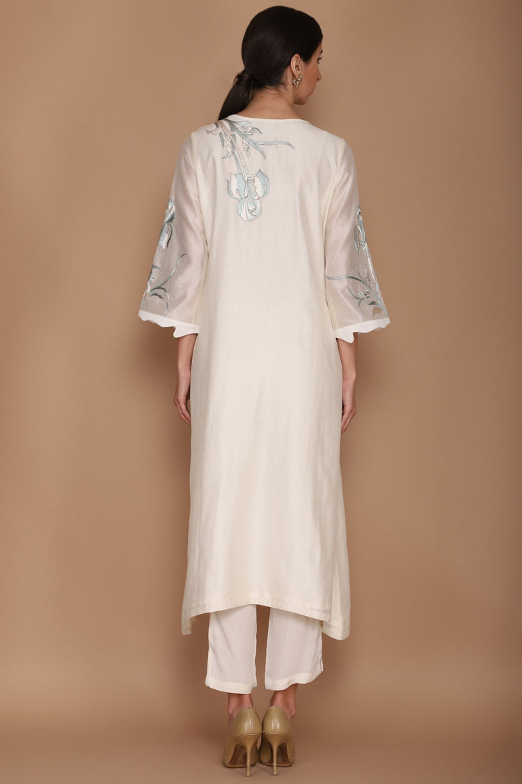 Ivory Chanderi Kurta with Khada Pyjama