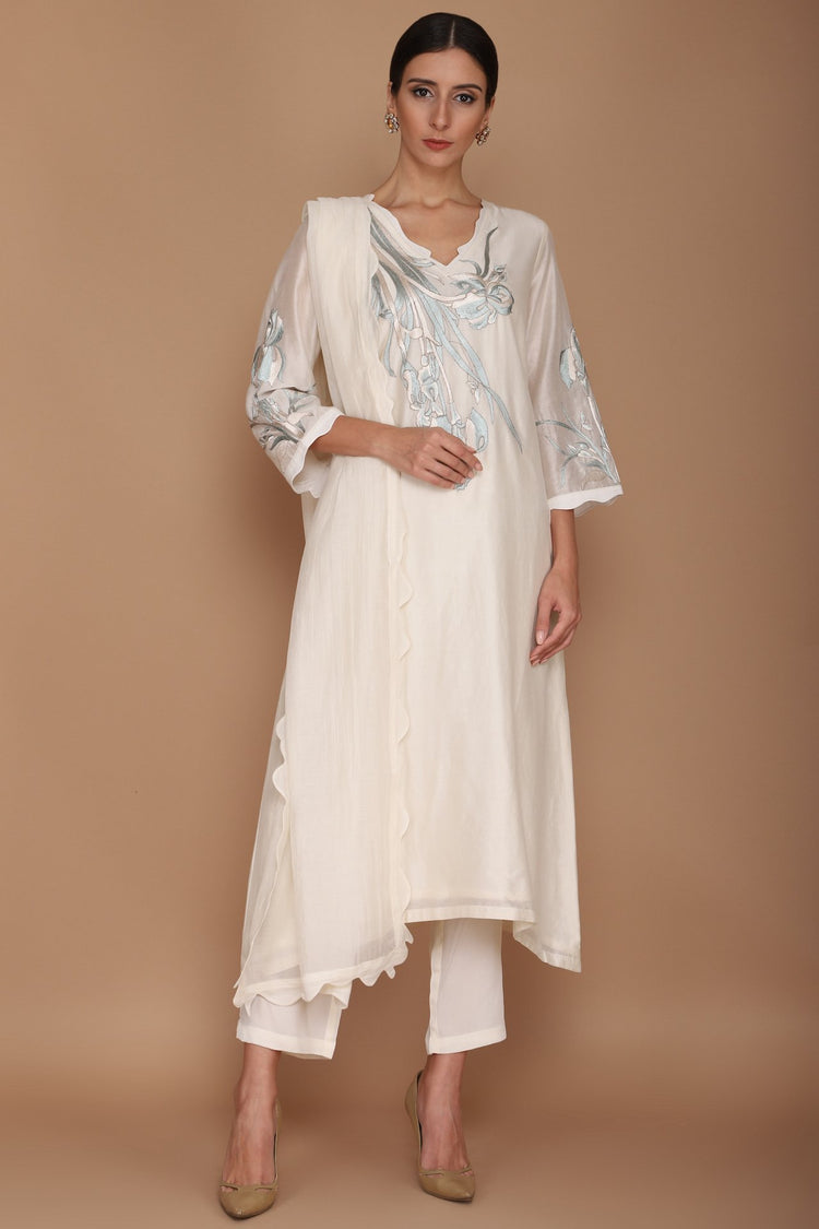 Ivory Chanderi Kurta with Khada Pyjama
