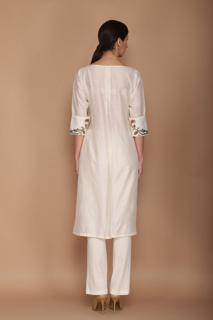 ivory embroidered kurta set
