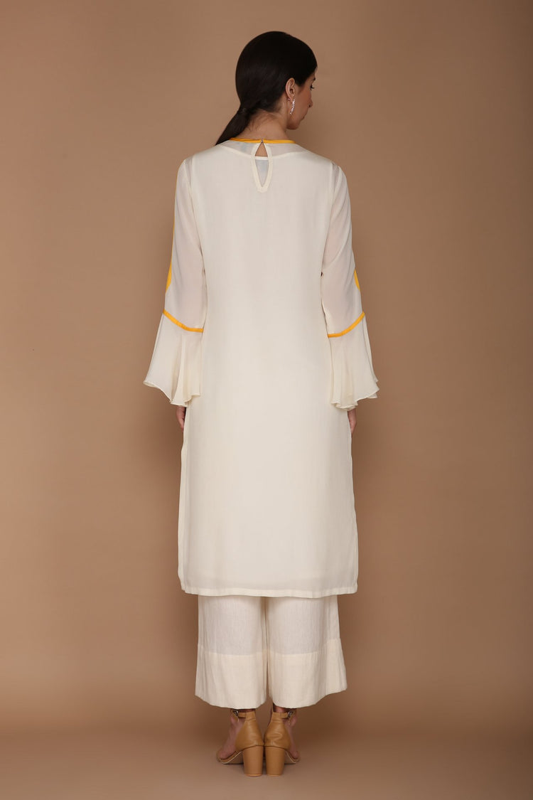 Ivory and Yellow Kurta Set